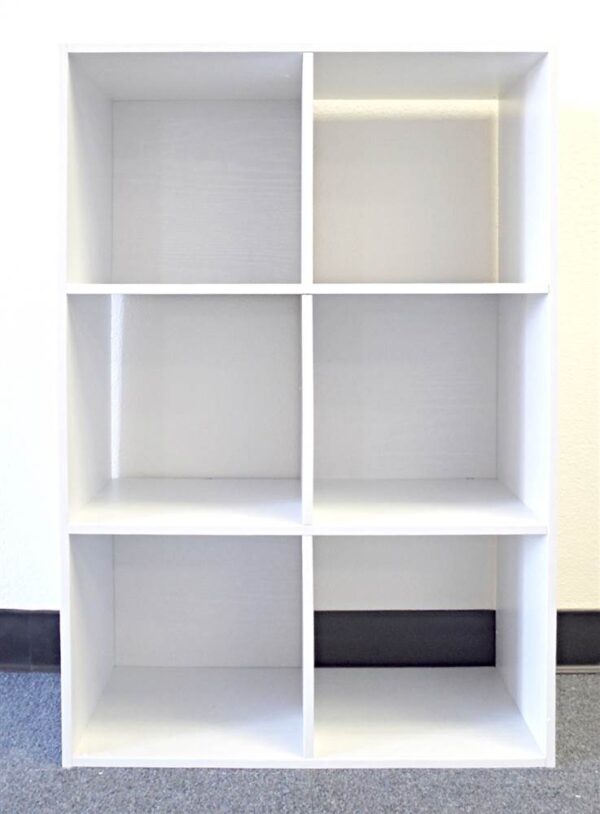 6-cell storage cube, white wood